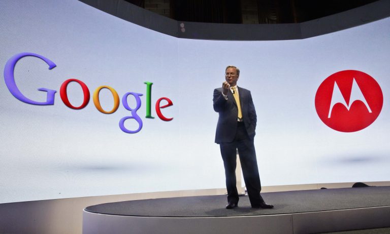 FILE - In this Wednesday, Sept. 5, 2012, file photo, Eric Schmidt, Google's chairman, speaks during a press conference in New York, where Motorola introduced three new smartphones, the first since it became  a a part of Google.  Google said Wednesday, Jan. 29, 2014, it is selling Motorola's smartphone business to Lenovo for $2.9 billion, a price that makes Google's biggest acquisition look like its most expensive mistake.(AP Photo/Bebeto Matthews, File)