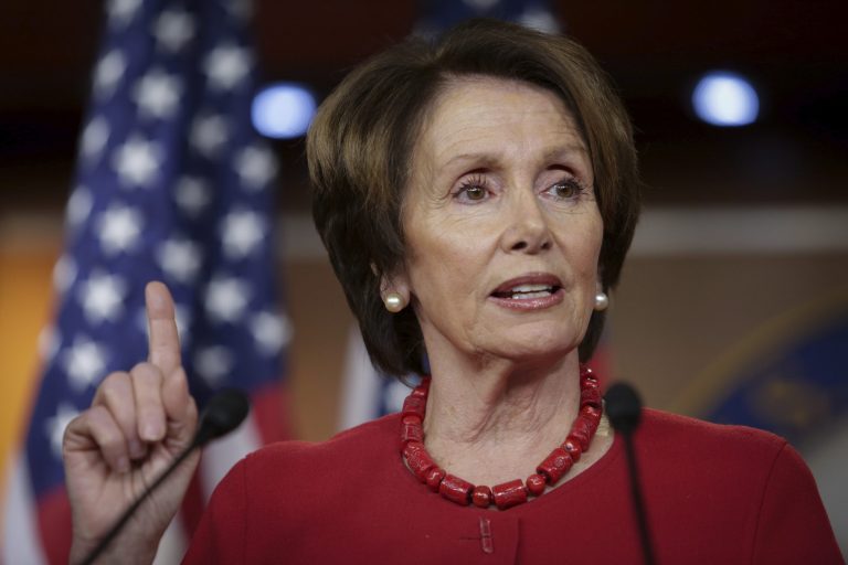 House Minority Leader Rep. Nancy Pelosi speaks at a press conference on Capitol Hill in Washington. (Graeme Jennings/Washington Examiner)