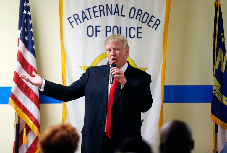 The National Fraternal Order of Police endorsed Republican presidential nominee Donald Trump on Friday. (AP Photo/Gerald Herbert)