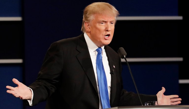 Trump compared former Navy sailor Kristian Saucier's case to Hillary Clinton's use of a private email server. (AP Photo/David Goldman)