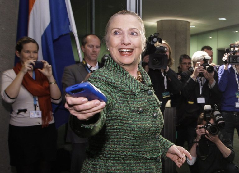 Judicial Watch has previously filed a series of Freedom of Information Act requests for ClintonÃ¢â¬â¢s communications at State and now is pressing the agency to divulge the process that allowed Clinton to use an unauthorized device for official business. (AP Photo)