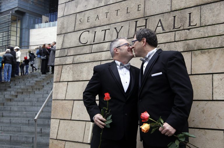With the rules, a marriage of two people of the same sex will also be recognized for federal tax purposes.Â (AP Photo/Elaine Thompson)