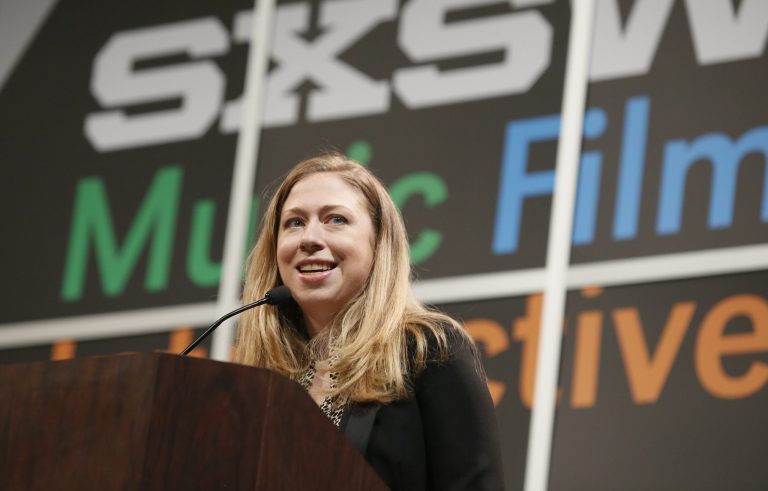 Chelsea Clinton gives the keynote during the SXSW Interactive for Harnessing the Power of Tech and Data for Development on Tuesday, March 11, 2014, in Austin, Texas. (Photo by Jack Plunkett/Invision/AP)