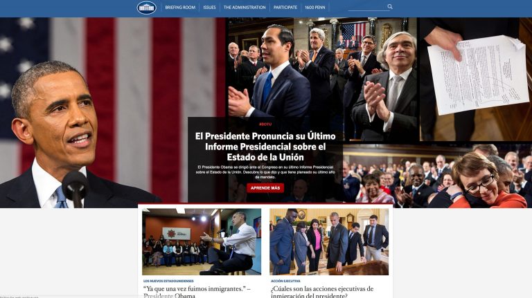 The Washington Post reported that the Spanish-language site on the White House page had disappeared under Trump. (Image courtesy screenshot/web.archive.org)