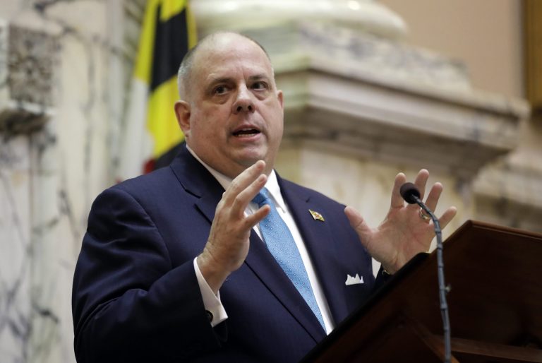 Maryland is currently run by Gov. Larry Hogan, a Republican, though it's unclear if he supported or protested his attorney general's taking legal action against President Trump's March 6 order. (AP Photo/Patrick Semansky)