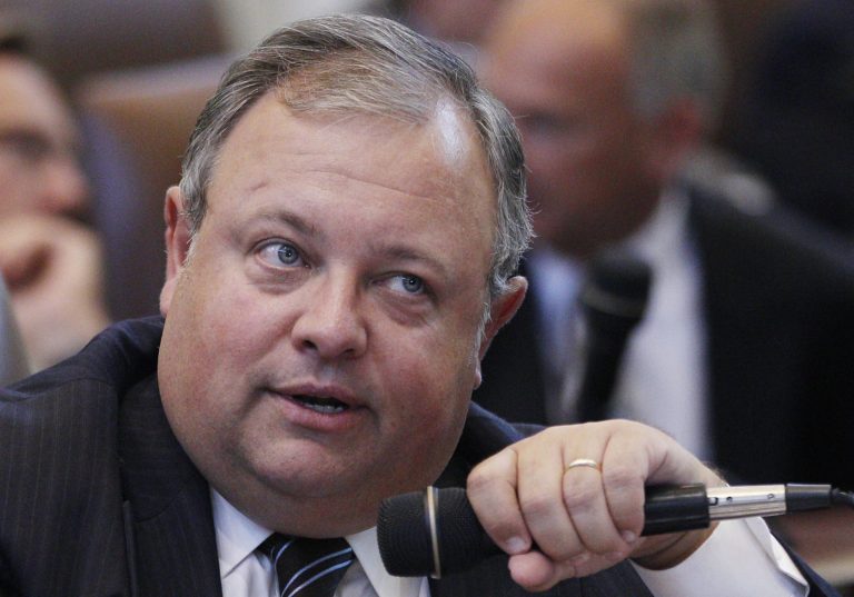   FILE - In this Aug 10, 2011 file photo, Glenn Coffee, Oklahoma Secretary of State, is seen in Oklahoma City. The former state senator, who has served as Gov. Mary Fallin's chief budget negotiator since 2010, announced Friday Dec. 7, 2012 he's stepping down to pursue opportunities in the private sector. Coffee was appointed secretary of state after term limits forced him from his state Senate seat. (AP Photo/Sue Ogrocki, File)  