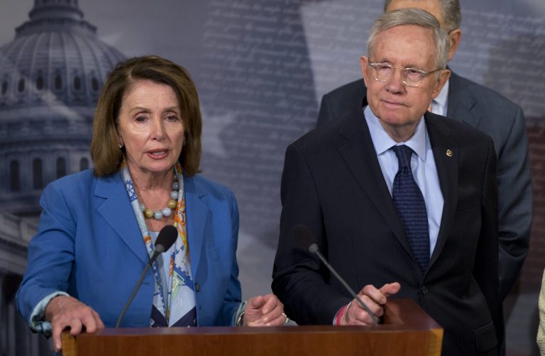 House Minority Leader Nancy Pelosi and Senate Minority Leader Harry Reid called on congressional Republicans to pass legislation to fight the Zika virus. (AP Photo/Carolyn Kaster)