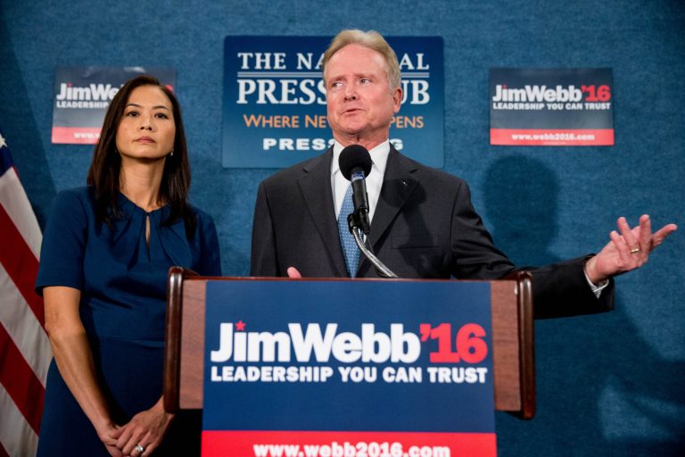 In both Iowa and North Carolina, Jim Webb takes more from Donald Trump than Hillary Clinton, according to the Public Policy Polling survey released on Wednesday. (AP Photo)