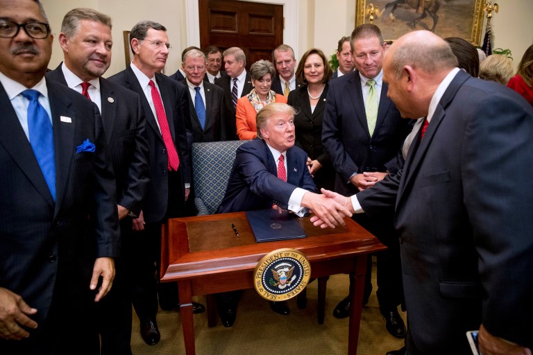 Democrats promised to raise as much hell about the latest executive order as they did about Trump's initial attempt. (AP Photo/Andrew Harnik)