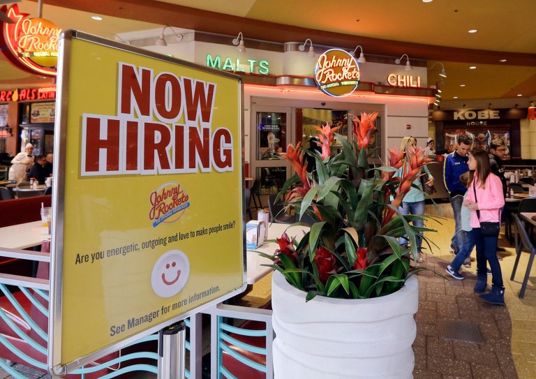 There were just 1.3 jobless workers for every advertised job opening in November, the Department of Labor announced Tuesday, a level not seen before this year in 16 years. (AP Photo/Alan Diaz)