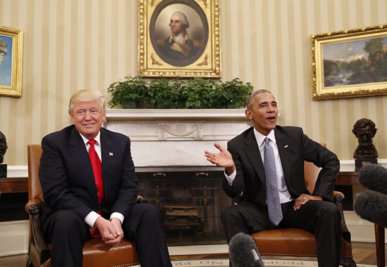 President Barack Obama meets with President-elect Donald Trump in the Oval Office of the White House in Washington, Thursday, Nov. 10, 2016. (AP Photo/Pablo Martinez Monsivais)