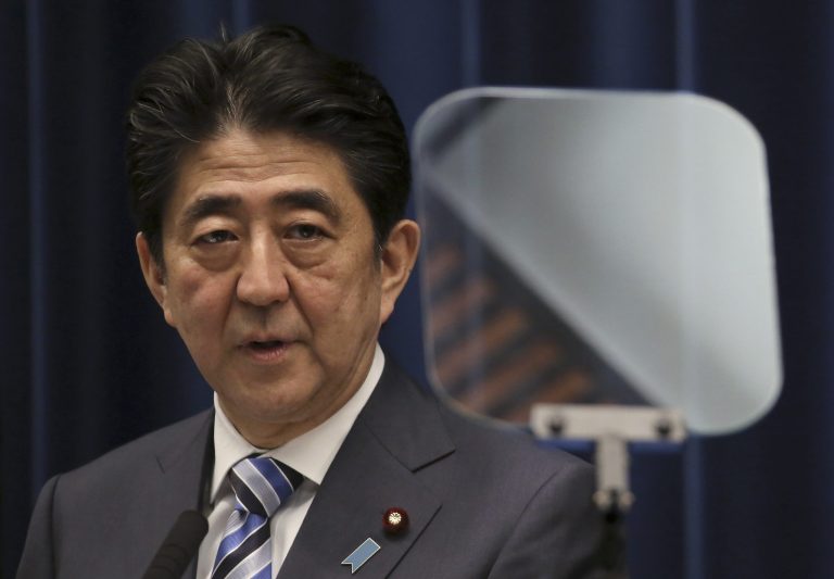 Japanese Prime Minister Shinzo Abe will speak to a joint session of Congress on April 29, coinciding with the seventieth anniversary of the end of World War II in Europe. (AP Photo)