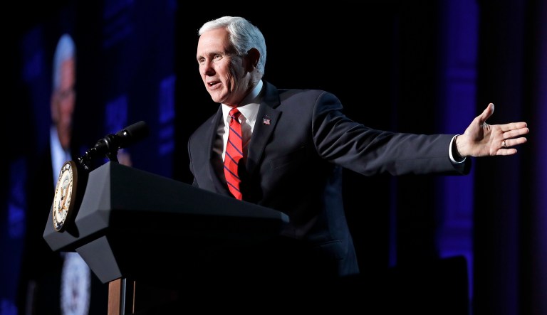 Vice President Mike Pence told a crowd in Nashville Tuesday that President Trump is keeping his word on opposing abortion, calling him the 