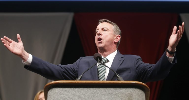Virginia Republican candidate for Senate Ed Gillespie will embark on a statewide bus tour that'll run through all of next week. (AP Photo)