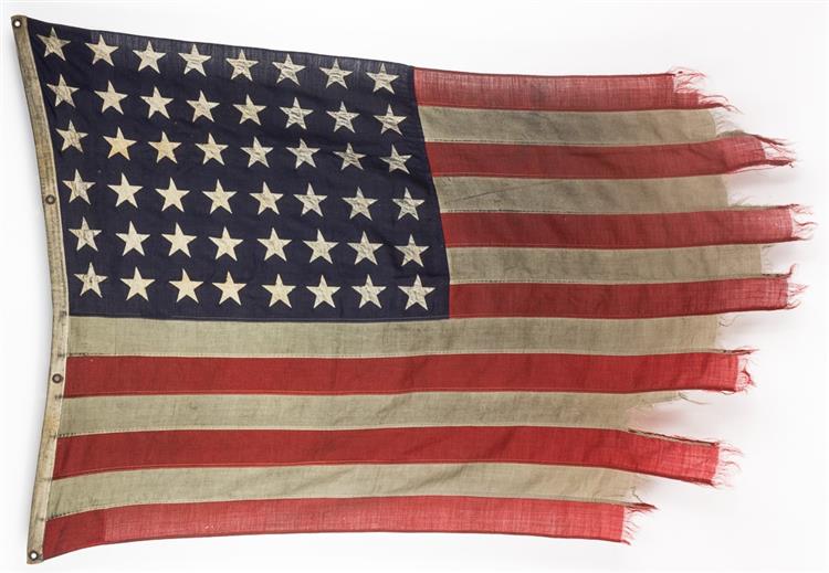 Symbolic WWII flags showing American resilience at auction