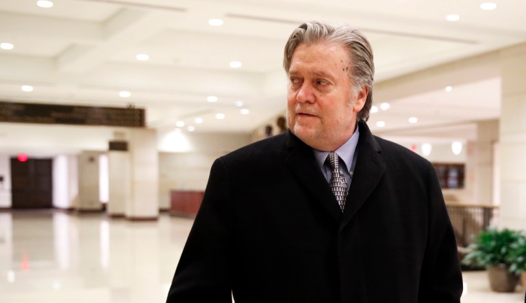 Former White House strategist Steve Bannon attended a House Intelligence Committee meeting Tuesday where he was interviewed behind closed doors on Capitol Hil. (AP Photo/Jacquelyn Martin)