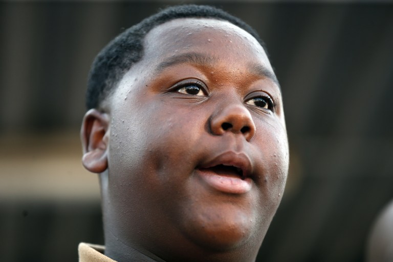 President Obama will meet Thursday with Cameron Sterling, the son of the late Alton Sterling, who was killed last week in an incident with Baton Rouge, La. (AP Photo/Gerald Herbert)