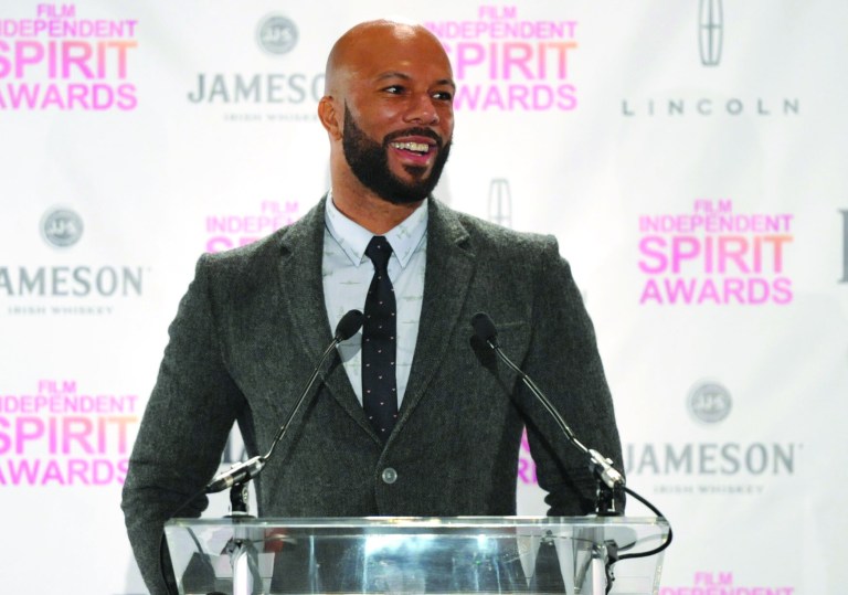 Common appears on stage at the Film Independent Spirit Awards Nominations press conference at The W Hotel Hollywood on Tuesday, Nov. 27, 2012, in Los Angeles. The show will be held on Saturday, February 23, 2012 in the afternoon in a tent on the beach in Santa Monica. (Photo by John Shearer/Invision/AP)