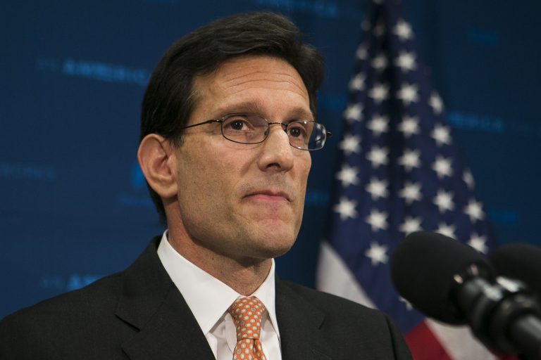House Majority Leader Eric Cantor, R-Va., speaks at a press conference on Wednesday, June 11, 2014, after a House Republican caucus meeting on Capitol Hill. (Examiner/Graeme Jennings)