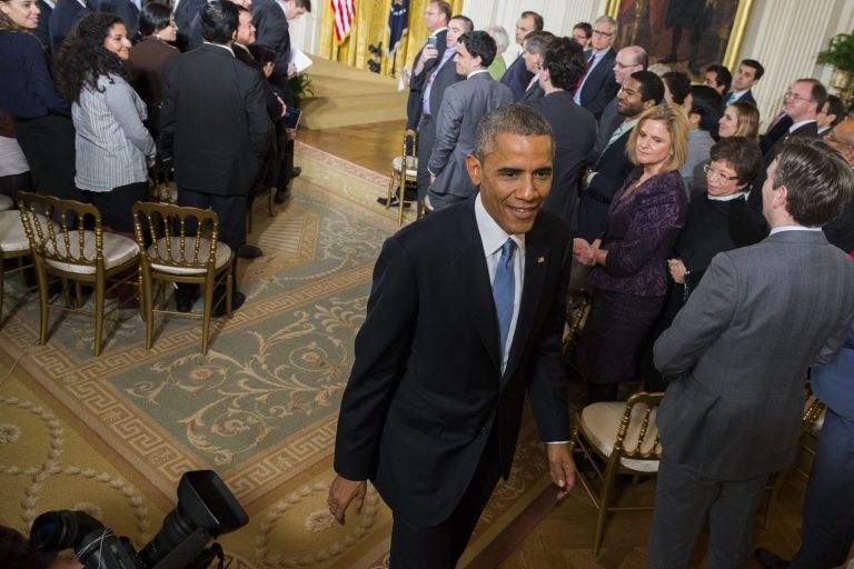 President Obama walks off after a news conference in the East Room of the White House on Wednesday. (AP Photo/Evan Vucci)