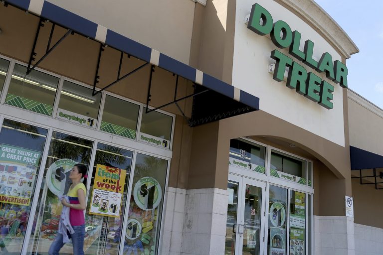A Dollar Tree store is seen on July 28, 2014 in Miami, Florida. Dollar Tree announced it will buy Family Dollar Stores for about $8.5 billion in cash and stock. (Photo by Joe Raedle/Getty Images)
