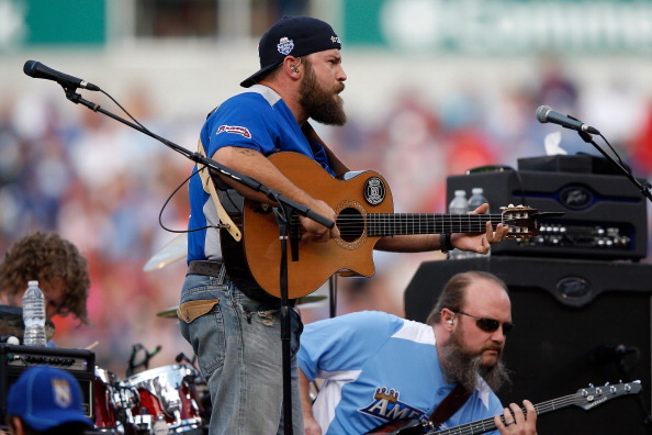 KANSAS CITY, MO - JULY 09:  The Zac Brown band performs before the State Farm Home Run Derby at Kauffman Stadium on July 9, 2012 in Kansas City, Missouri.  (Photo by Jamie Squire/Getty Images)