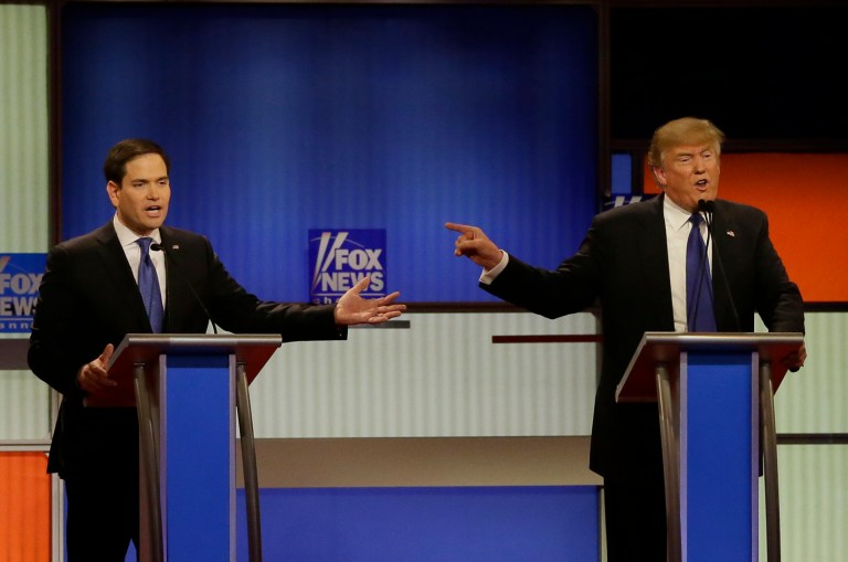 Republican presidential candidate Donald Trump predicted that rival Marco Rubio is going to lose in his home state of Florida. (AP Photo/Carlos Osorio)