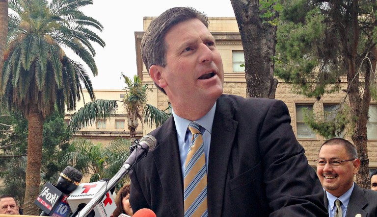 Phoenix Mayor Greg Stanton, a Democrat, criticized President Trump on Wednesday for his campaign-style rally there, saying the president 