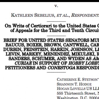 Democratic Senators File Obamacare Contraception Brief