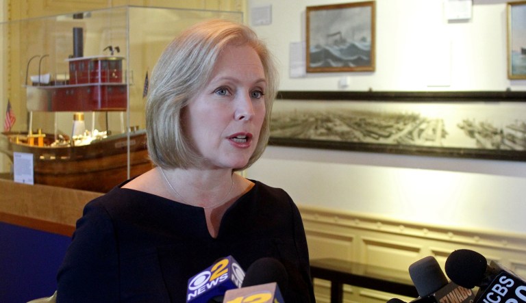Sen. Kirsten Gillibrand, D-NY, a leading voice in the national debate over how to confront sexual assault and harassment, has joined other Democrats who have said Trump needs to step down after several women reiterated their claims that Trump sexually harassed them. (AP Photo/Frank Eltman, File)