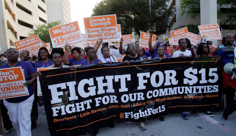 The move places an awkward spotlight on the SEIU, which has been unenthusiastic about letting its own organizers organize. (AP Photo/Lynne Sladky)
