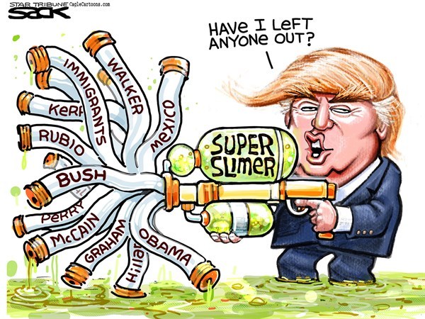 Editorial cartoon: Trump’s super slimer