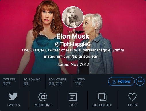 Kathy Griffin's new twitter account