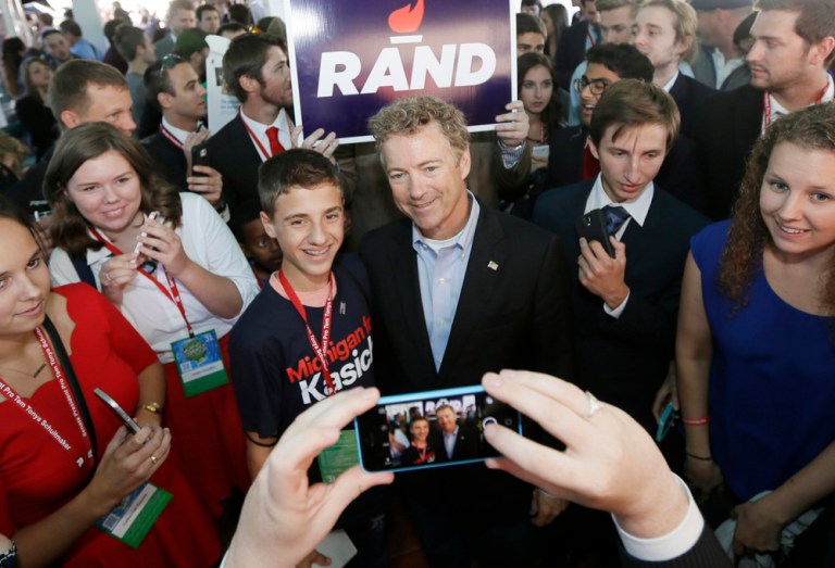 At first glance, Rand Paul's 1-point jump may appear insignificant. But the Kentucky senator says it's indicative of his unrivaled support among young voters and follows a positive trend he's seen since the second Republican debate.Â (AP Photo/Carlos Osorio)
