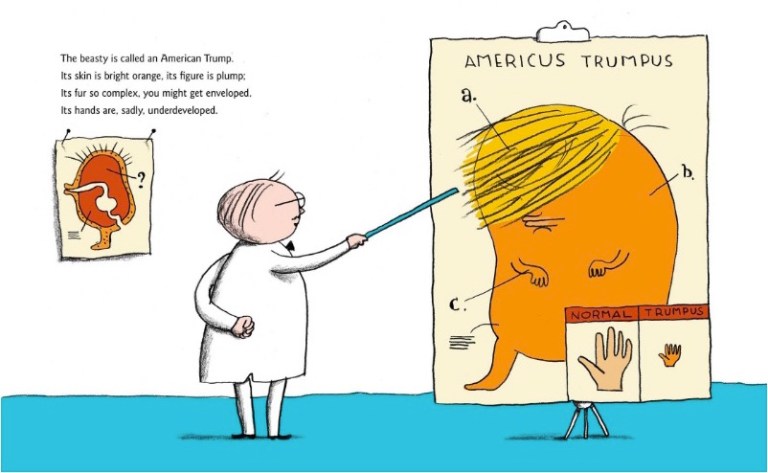 A Child's First Book of Trump, by popular comedian Michael Ian Black and published by Simon and Schuster, instructs children what to do if they encounter 