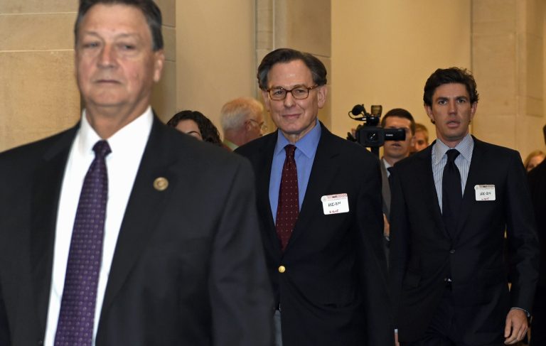 Sidney Blumenthal, a longtime confidant to former President Bill Clinton and Democratic presidential candidate Hillary Rodham Clinton arrives on Capitol Hill in Washington, Tuesday, June 16, 2015, to face questions from the Republican-led House panel investigating the deadly 2012 attacks in Benghazi, Libya. (AP Photo/Susan Walsh)
