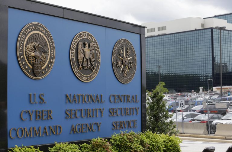 This June 6, 2013, file photo shows the sign outside the National Security Agency campus in Fort Meade, Maryland.