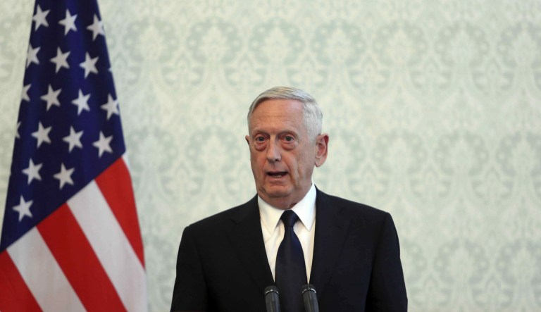 Defense Secretary Jim Mattis said he at first thought his staff was playing a joke when he read the NBC News report that President Trump had called for a tenfold increase in U.S. nuclear weapons. (AP Photo/Rahmat Gul)