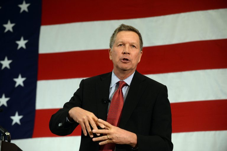 Ohio Gov. John Kasich launched his presidential campaign at a formal rally in Columbus on Tuesday. (Getty Images)