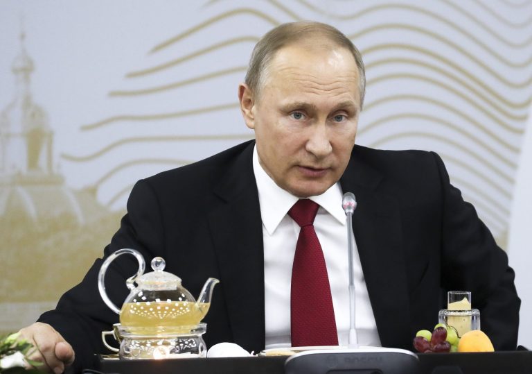 Russian President Vladimir Putin's expression of support for Qatar marks another instance of his country's cozying up to traditional U.S. allies at a time of tension between the United States and some of its partners. (Sergei Savostyanov/TASS News Agency Pool Photo via AP)