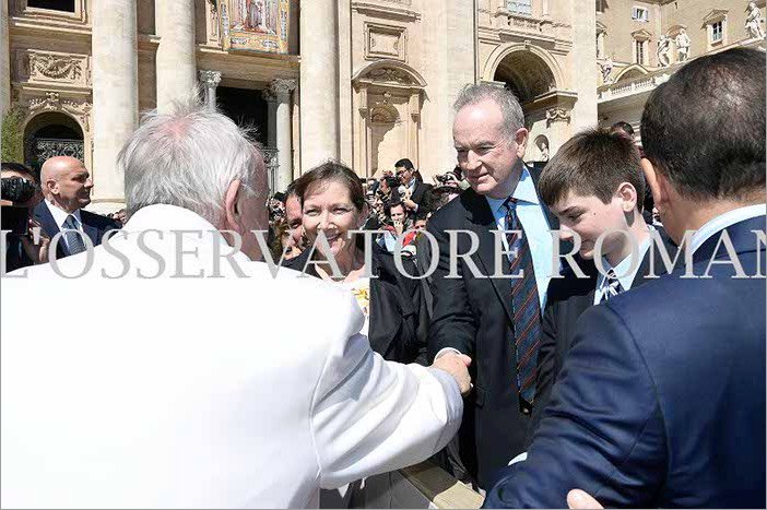 Bill O’Reilly meets Pope Francis after reports Fox will fire him