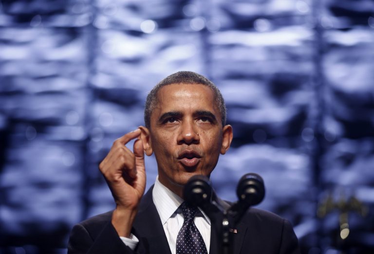 President Barack Obama speaks at the SelectUSA Investment Summit in Washington, Thursday, Oct. 31, 2013. The president encouraged international businesses and investors to bring new investment and jobs to the US. (AP Photo/Charles Dharapak)