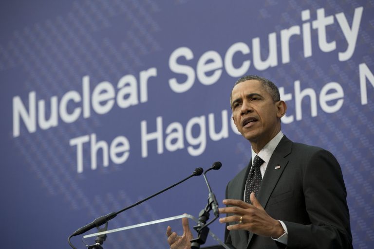 President Barack Obama speaks during their joint news conference with Dutch Prime Minister Mark Rutte at the conclusion of the Nuclear Security Summit in The Hague, Netherlands, Tuesday, March 25, 2014. (AP Photo/Pablo Martinez Monsivais)