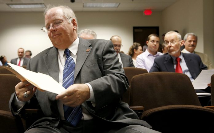 Earlier this month, Andy Tobin, a utility regulator as a member of the Arizona Corporation Commission, released a plan to have 80 percent of Arizona's electricity come from clean energy sources &mdash; including solar, wind, biomass, and nuclear power &mdash; by 2050. (AP Photo/Ross D. Franklin)