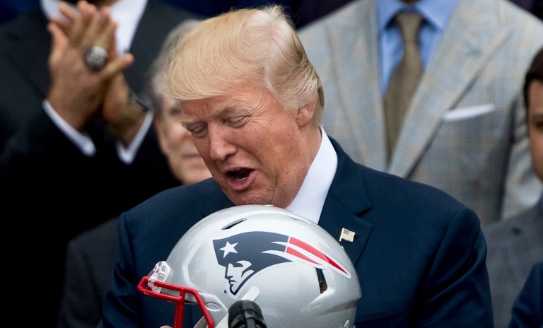 Whenever President Trump sets off a new controversy, there's always a period of hair-on-fire commentary, usually conducted in the absence of polls or other evidence of public opinion. (AP Photo/Andrew Harnik)