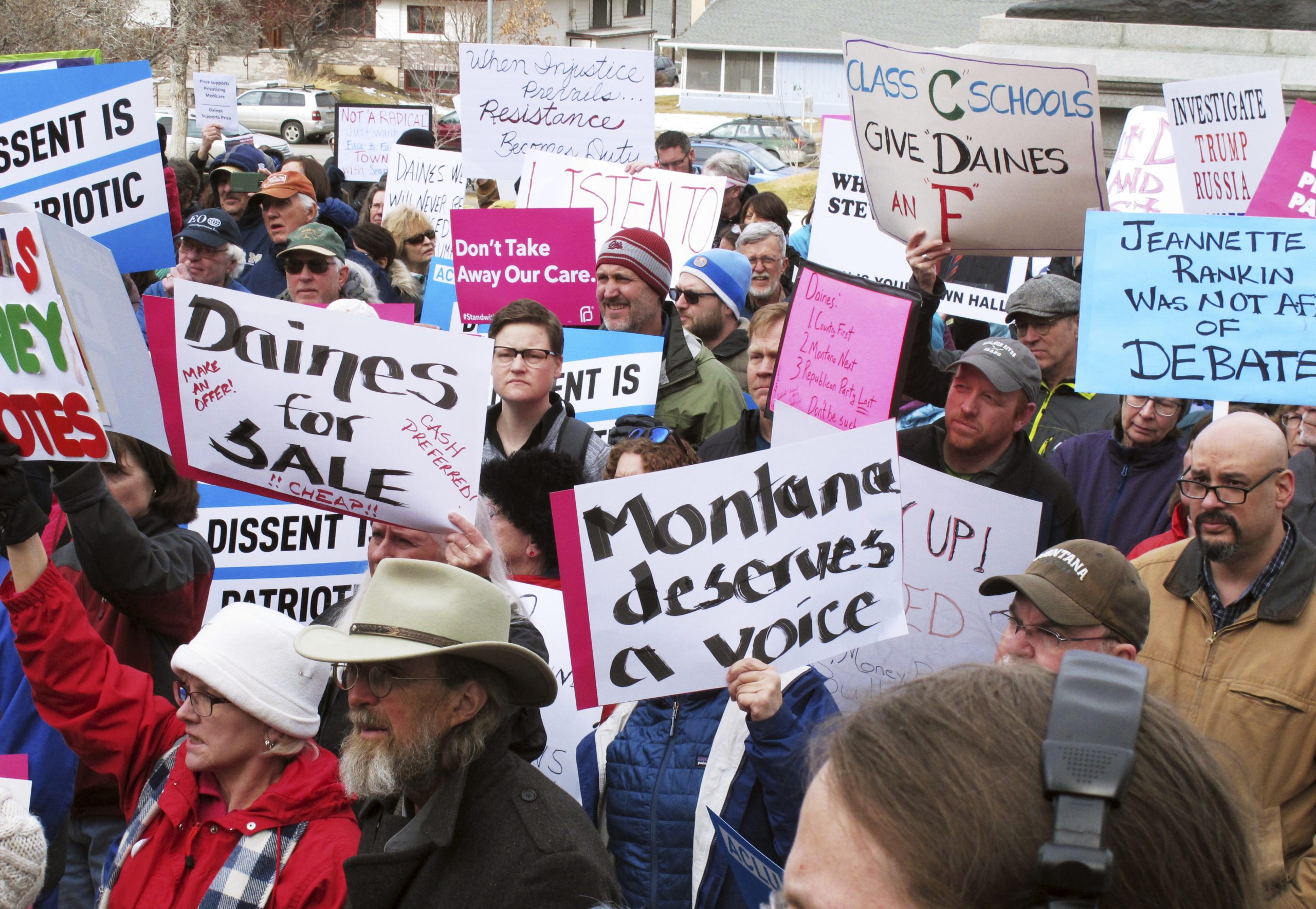 Trump slams ‘planned’ protests at GOP town halls