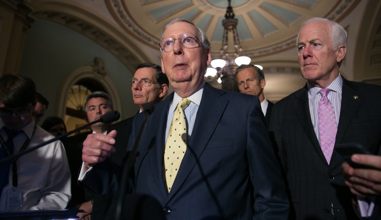 Senate Majority Leader Mitch McConnell is expected to unveil a draft of the Senate bill on Thursday, after spending weeks in secret writing an alternative to the House-passed legislation. (Graeme Jennings/Washington Examiner)