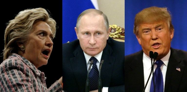 Hillary Clinton used Donald Trump's own words against him Monday, and claimed the GOP nominee has a troubling fascination with dictators. (AP Photos)