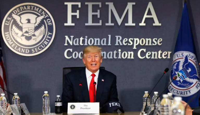 Trump tweeted 15 times on Saturday and Sunday, and only four of his tweets were not related to Harvey. (AP Photo/Jacquelyn Martin)