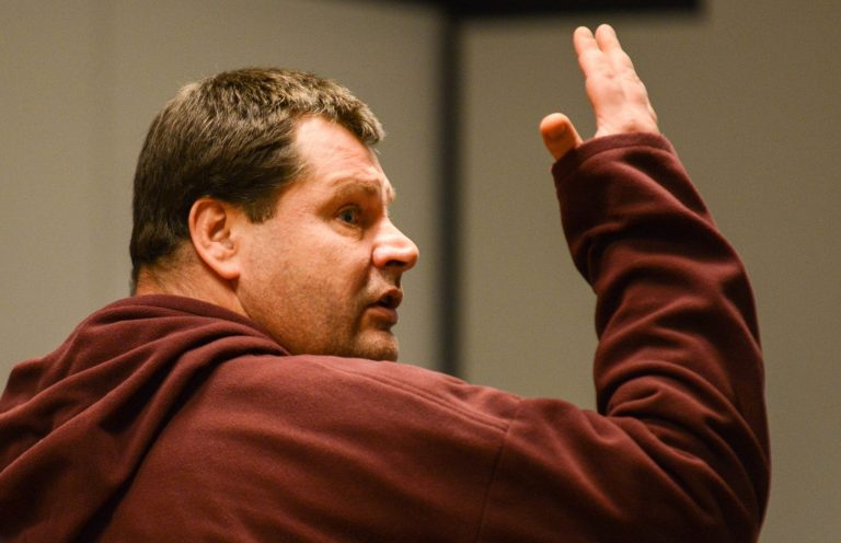 Convict Frank Van Den Bleeken appears in court in Brussels, Tuesday, Nov. 7, 2013. Van Den Bleeken convicted of murder and rape who has been imprisoned for almost three decades has been granted the right to die after doctors agreed his psychiatric condition was incurable, an official and a lawyer said Tuesday. (AP Photo/Herman Ricour) BELGIUM OUT NETHERLANDS OUT